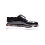 Brogue Wingtip Stacked Sole Derby // Black Patent (Euro: 44)