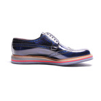 Brogue Wingtip Stacked Sole Derby // Navy Blue (Euro: 46)