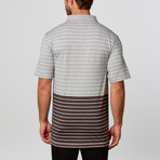 Ombre Striped Knit Polo // Grey (S)