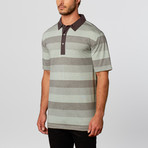 Short Sleeve Stripe Knit Polo // Mint (S)