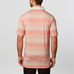 Short Sleeve Stripe Knit Polo // Persimmon (XL)