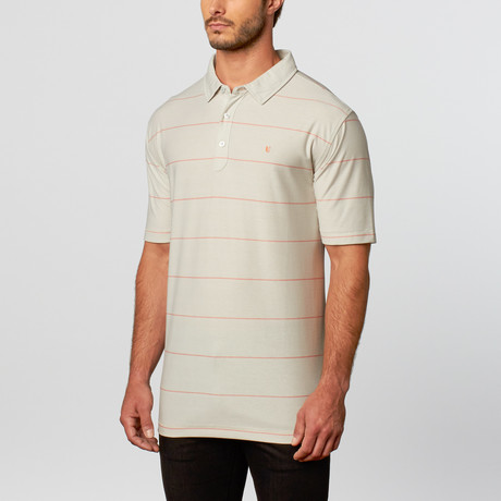 Micro Stripe Knit Polo // Persimmon (S)