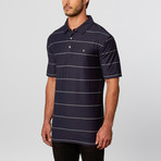 Micro Stripe Knit Polo // Navy (S)