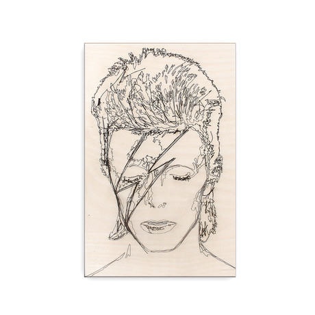 Ziggy Stardust as David Bowie // Laser Burnt Art (Natural Wood)