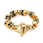 Skull Link Bracelet // Stainless Steel + Gold Vermeil