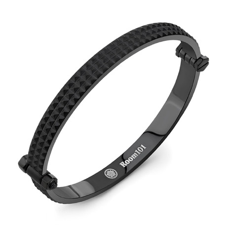 Spike Bangle Bracelet // Stainless Steel Black (Size 7)