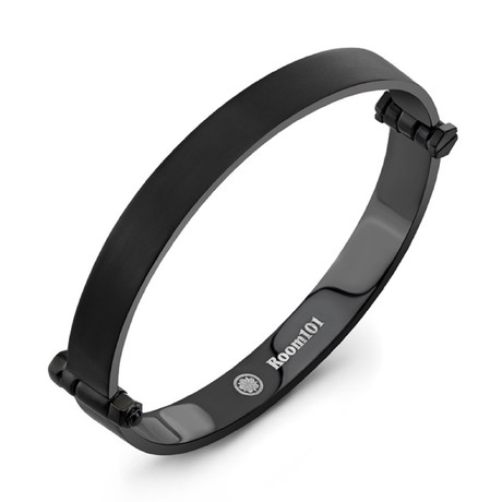 Flat Bangle Bracelet // Stainless Steel Black (Size 7)