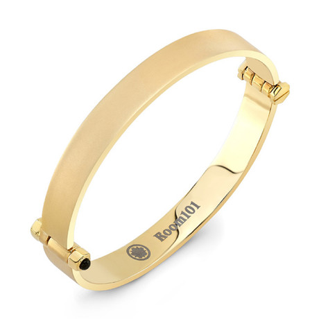 Flat Bangle Bracelet// Stainless Steel Gold Vermeil (Size 7)