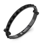 Punk Bangle Bracelet // Stainless Steel Black (Size 7)