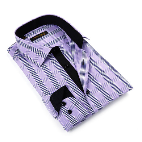 Classic Button-Up Shirt // Purple Stripe (S)