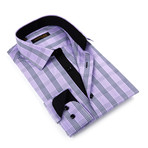 Classic Button-Up Shirt // Purple Stripe (L)