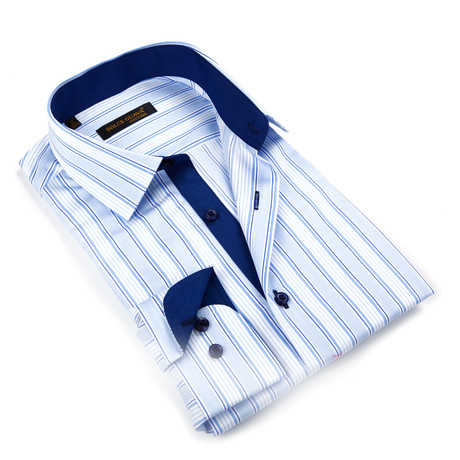 Classic Button-Up Shirt // Blue Stripe (S)