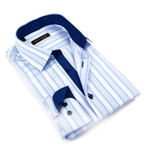 Classic Button-Up Shirt // Blue Stripe (L)