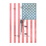 Remington Revolver + Flag, 1863 (Print // 18"L x 24"W)