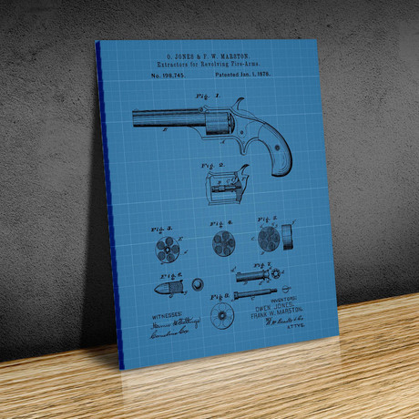 Extractors for Revolving Firearms, 1878 // Blue (Print // 18"L x 24"W)