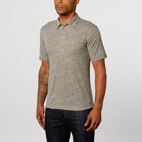 Natural Blue // Linen Polo // Charcoal (M)