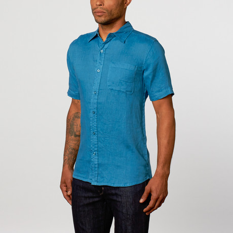 Short Sleeve Linen Shirt // Seaport (S)