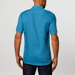 Short Sleeve Linen Shirt // Seaport (L)