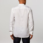 Long Sleeve Linen Modern Fit Shirt // White (L)