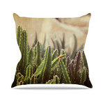 Green Grass Cactus Throw Pillow (16" x 16")