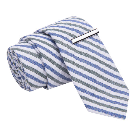 Mission Unaccomplished Tie + Tie Clip // Blue