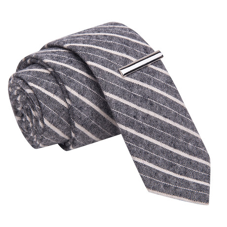 Sexual Harrisment Tie + Tie Clip // Grey