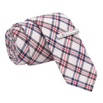 White Wedding  Tie + Tie Clip // White