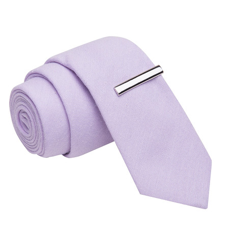 Purple Headed Yogurt Slinger Tie + Tie Clip // Purple