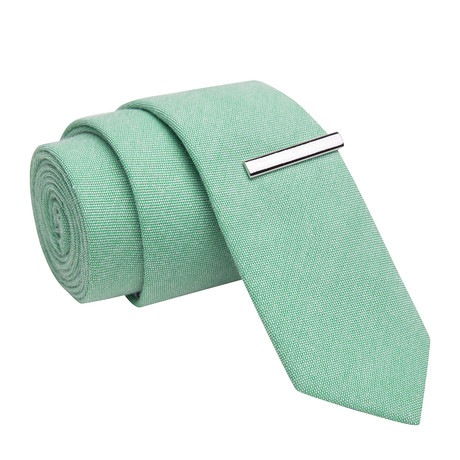 Ecto Cooler Tie + Tie Clip // Green