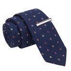 Space Quarks Tie + Tie Clip // Blue