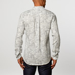 Long Sleeve Paisley Print Modern Fit Shirt // Navy (L)