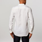Track Stitch Pigmant Printed Linen Shirt // White (L)