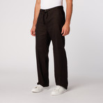 Natural Blue // Washable Linen Drawstring Pants // Black (XL)