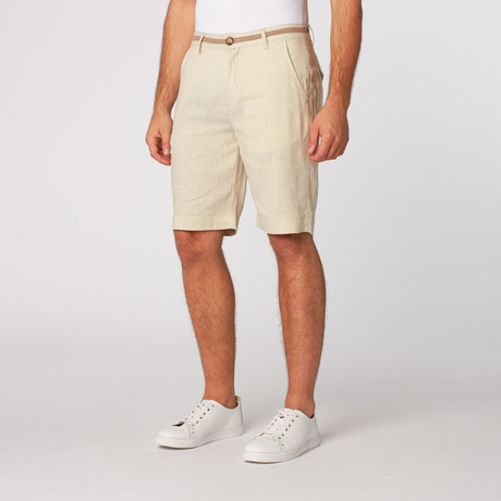 Linen Blend Dress Shorts // Natural (32)