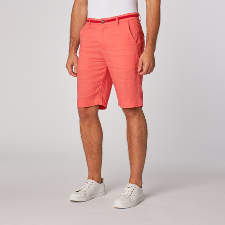 Linen Blend Dress Shorts // Coral (32)
