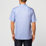 Short Sleeve Classic Fit Linen Shirt // Hydrangea (M)