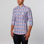 Chester Button-Up // Red + Blue (2XL)