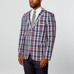 Scott Plaid Blazer // Navy + Red (US: 48R)