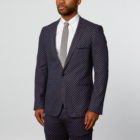 Allen Polka Dot Blazer // Navy + White (US: 36R)