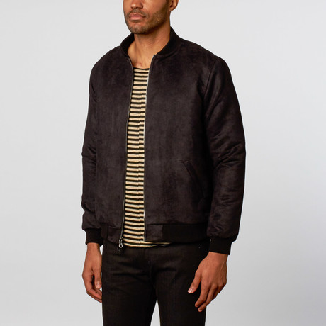 Night Rider Mircro Suede Bomber // Black (M)