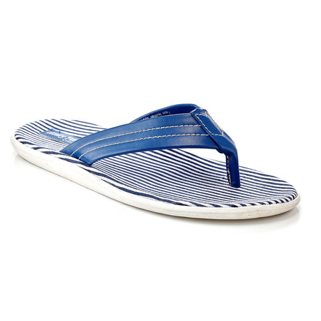 Ocean Club Striped Thong Sandal // Blue (US: 9)