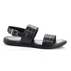 Maloney Croc Sling-Back // Black (US: 8.5)