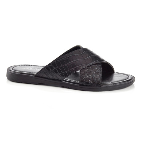 Milan Criss-Cross Slide // Black (US: 7.5)