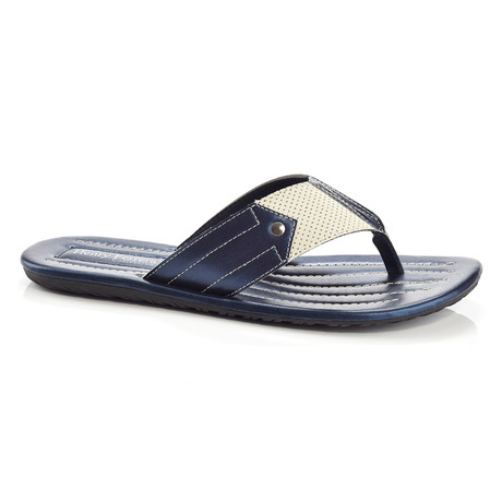 Mandell Perforated Thong Sandal // Navy (US: 9.5)