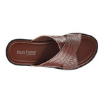 Milan Criss-Cross Slide // Brown (US: 8.5)