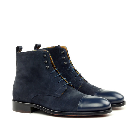 Suede Captoe Lace-Up Boot // Navy (Euro: 39)