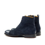 Suede Captoe Lace-Up Boot // Navy (Euro: 46)