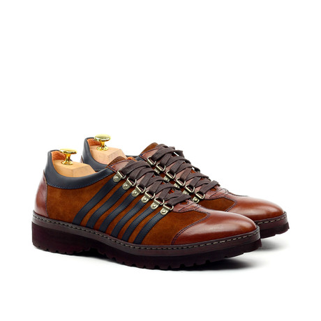 Striped Suede Sneaker // Medium Brown (Euro: 39)