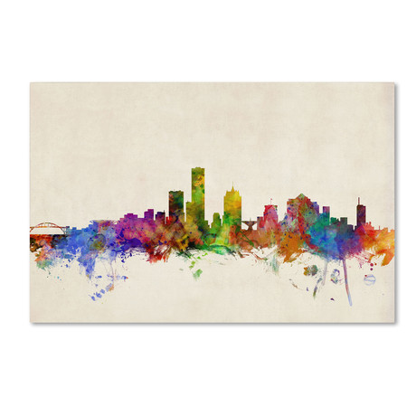 Milwaukee Watercolor Skyline (28"W x 18"H x 2"D)