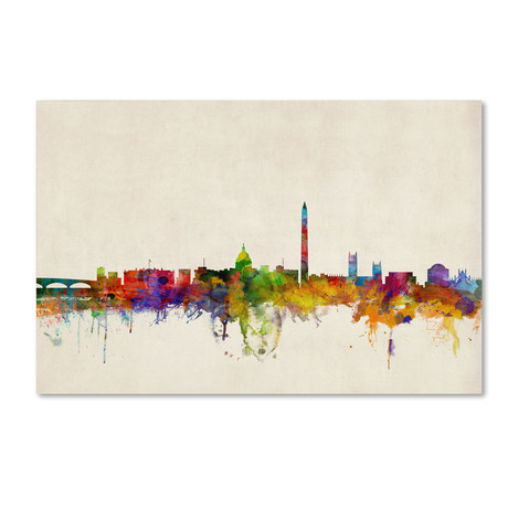 Washington Watercolor Skyline (28"W x 18"H x 2"D)